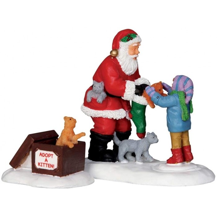 Figurines Père Noël et chatons # 22045