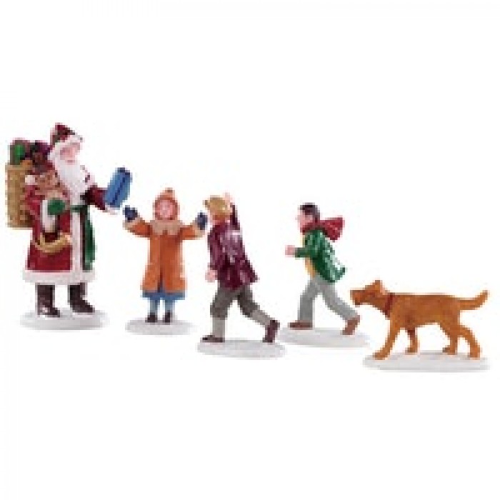 Figurines Père Noël avec enfants # 92745
