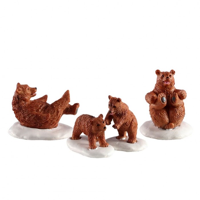 Bear Family Snow Day Set Of 4 Figurines # 02943