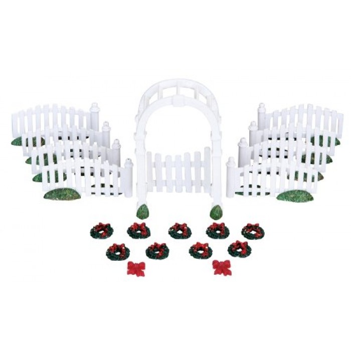 Plastic Arbor & Picket Fences With Decorations Set Of 20 Accessory # 04233