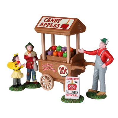 Chariot De Rue Pomme Tire Vendeur Enfants Déguisés New Lemax Figurines Spooky Town 22108 Candy Apple Cart Set Of 5  Halloween Polyresin 2022