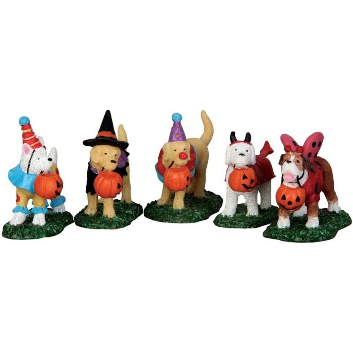 Trick Or Treating Dogs, Set Of 5 Figurines # 52301