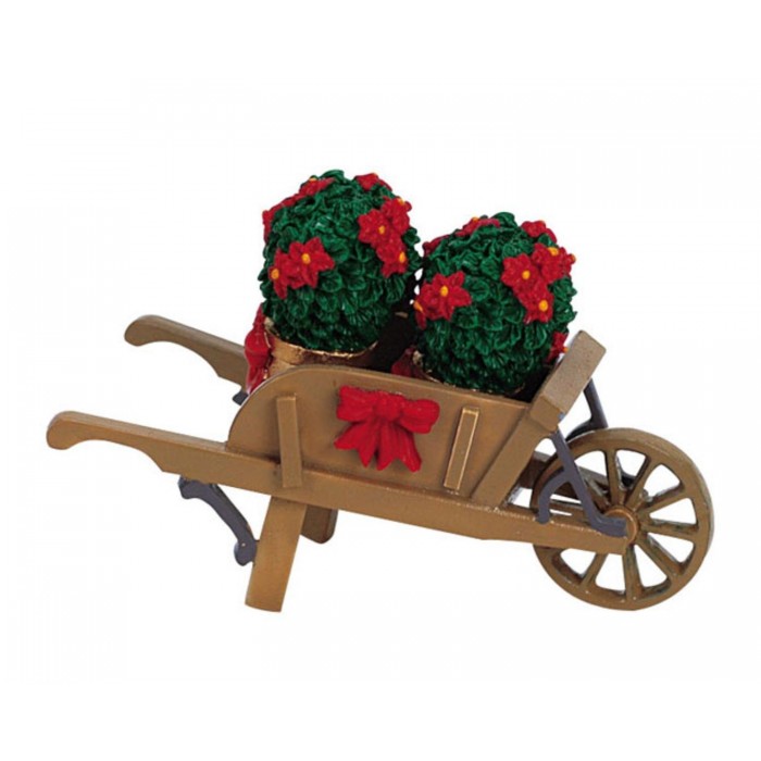 Wheelbarrow With Poinsettias Accessory # 64479
