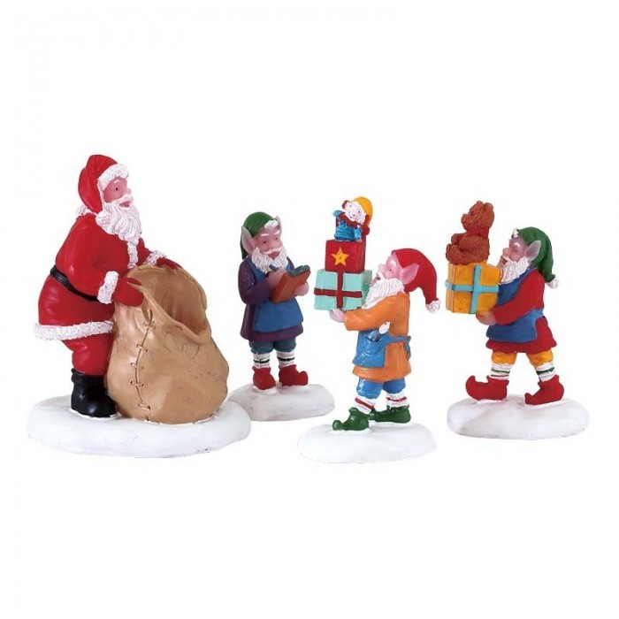 Figurines Père Noël avec ses lutins # 72553