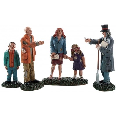 Lemax Figurine New 82576 Buying A New Home Set of  4 Spooky Town Halloween 2021