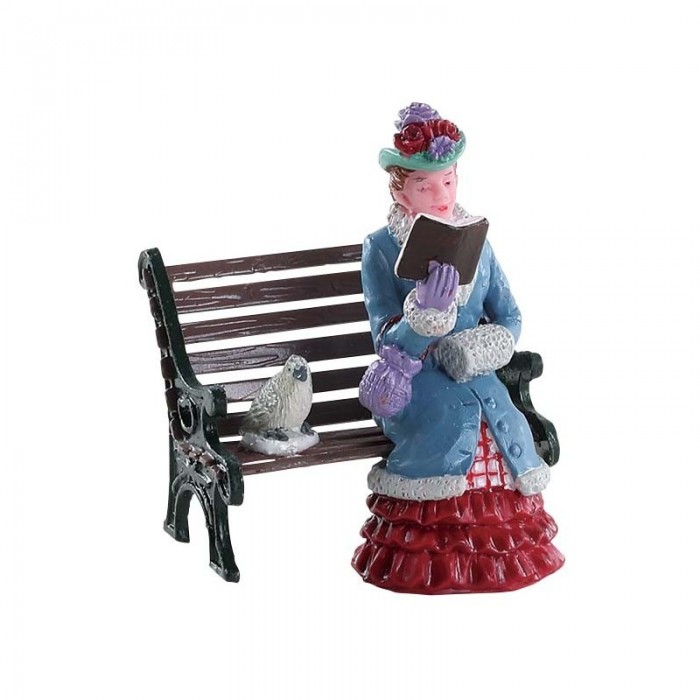 Figurines Femme tranquille sur banc de parc # 82580