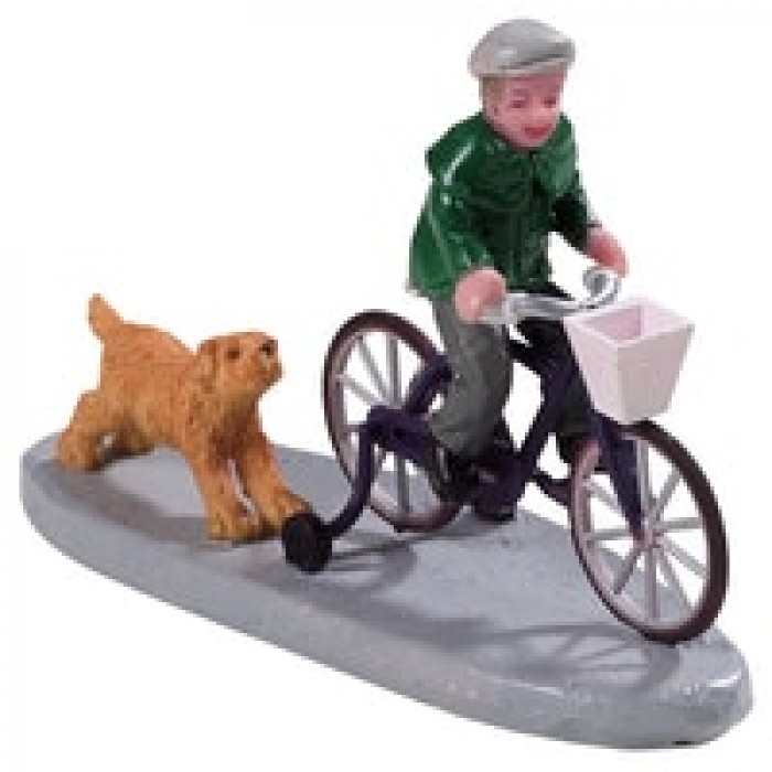 Figurines Garçon à bicyclette avec chien # 92764 
